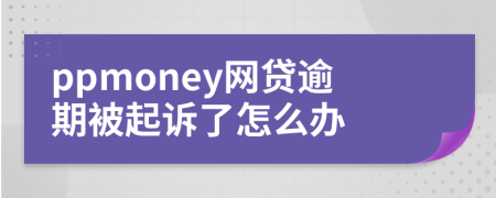 ppmoney网贷逾期被起诉了怎么办