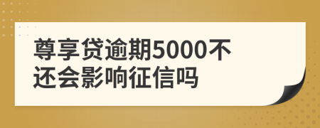 尊享贷逾期5000不还会影响征信吗