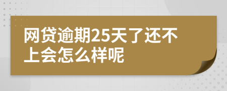 网贷逾期25天了还不上会怎么样呢