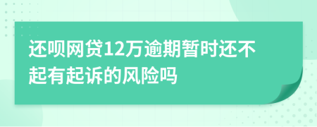 还呗网贷12万逾期暂时还不起有起诉的风险吗