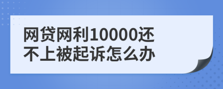 网贷网利10000还不上被起诉怎么办