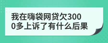我在嗨袋网贷欠3000多上诉了有什么后果