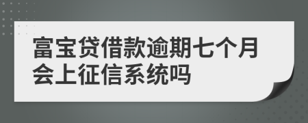 富宝贷借款逾期七个月会上征信系统吗