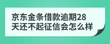 京东金条借款逾期28天还不起征信会怎么样