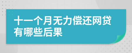十一个月无力偿还网贷有哪些后果