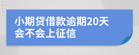 小期贷借款逾期20天会不会上征信