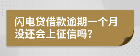 闪电贷借款逾期一个月没还会上征信吗？