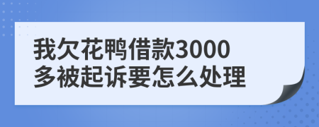 我欠花鸭借款3000多被起诉要怎么处理