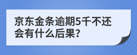 京东金条逾期5千不还会有什么后果？
