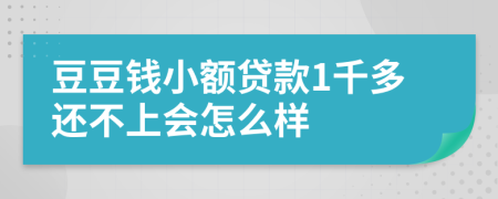 豆豆钱小额贷款1千多还不上会怎么样