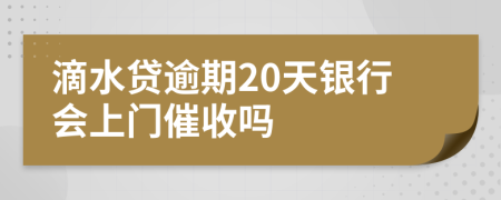 滴水贷逾期20天银行会上门催收吗