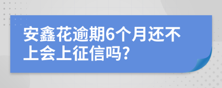 安鑫花逾期6个月还不上会上征信吗?