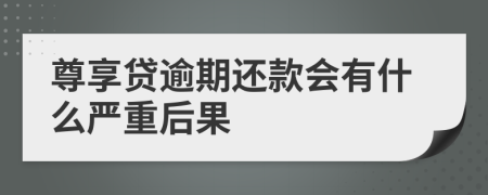 尊享贷逾期还款会有什么严重后果