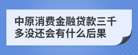 中原消费金融贷款三千多没还会有什么后果