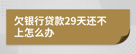 欠银行贷款29天还不上怎么办