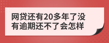 网贷还有20多年了没有逾期还不了会怎样