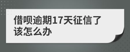 借呗逾期17天征信了该怎么办