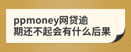 ppmoney网贷逾期还不起会有什么后果
