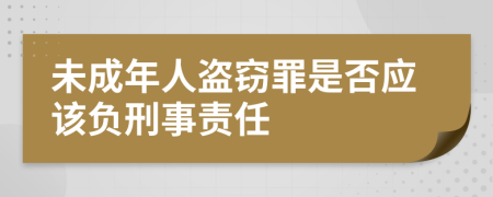 未成年人盗窃罪是否应该负刑事责任