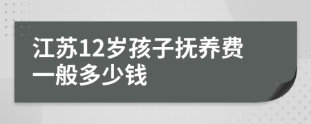 江苏12岁孩子抚养费一般多少钱