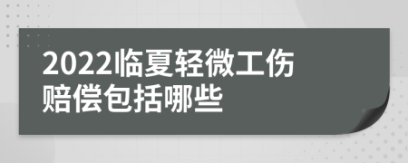 2022临夏轻微工伤赔偿包括哪些