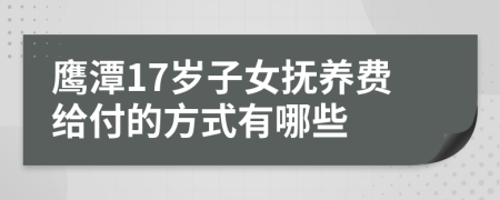 鹰潭17岁子女抚养费给付的方式有哪些