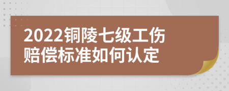 2022铜陵七级工伤赔偿标准如何认定