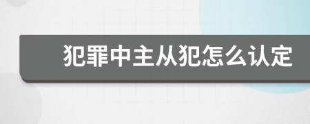 犯罪中主从犯怎么认定