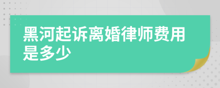 黑河起诉离婚律师费用是多少