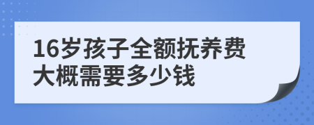 16岁孩子全额抚养费大概需要多少钱