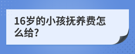 16岁的小孩抚养费怎么给?