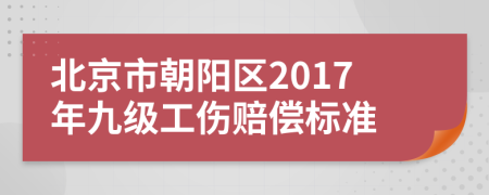 北京市朝阳区2017年九级工伤赔偿标准