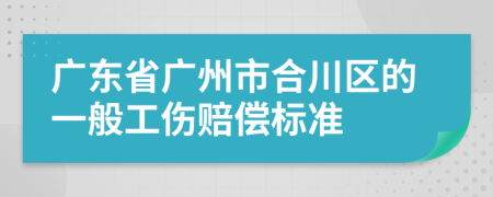 广东省广州市合川区的一般工伤赔偿标准