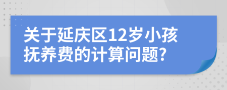 关于延庆区12岁小孩抚养费的计算问题?