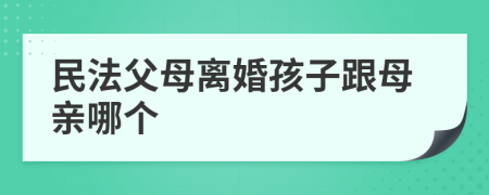 民法父母离婚孩子跟母亲哪个