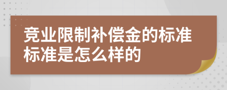 竞业限制补偿金的标准标准是怎么样的