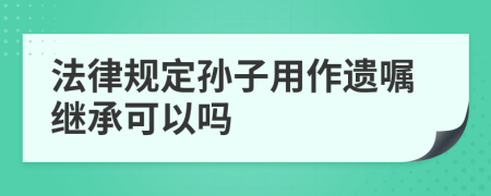 法律规定孙子用作遗嘱继承可以吗