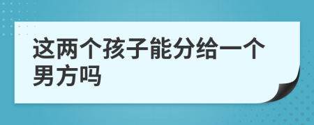 这两个孩子能分给一个男方吗