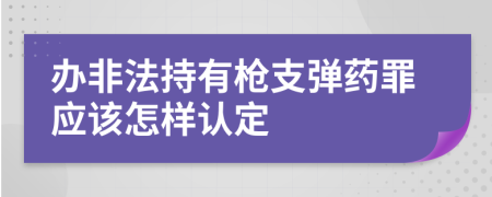 办非法持有枪支弹药罪应该怎样认定