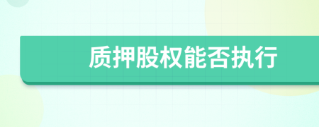 质押股权能否执行