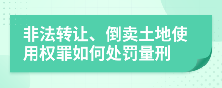 非法转让、倒卖土地使用权罪如何处罚量刑