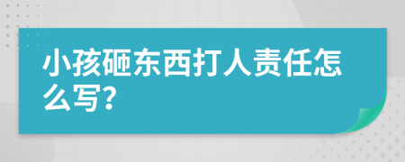 小孩砸东西打人责任怎么写？