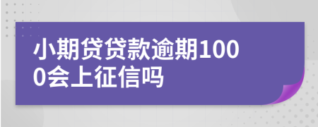 小期贷贷款逾期1000会上征信吗