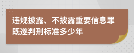 违规披露、不披露重要信息罪既遂判刑标准多少年