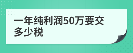 一年纯利润50万要交多少税