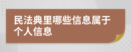 民法典里哪些信息属于个人信息