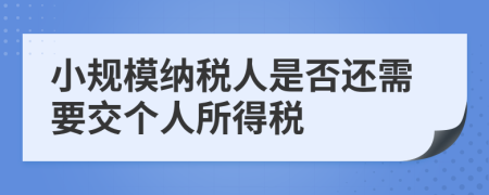 小规模纳税人是否还需要交个人所得税