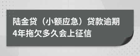 陆金贷（小额应急）贷款逾期4年拖欠多久会上征信