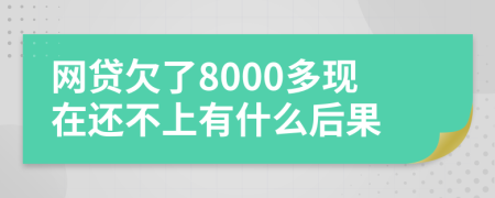 网贷欠了8000多现在还不上有什么后果