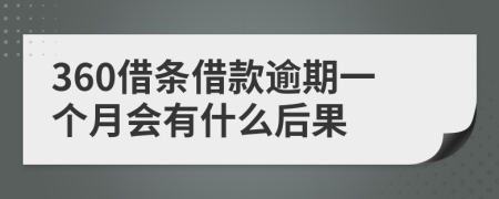 360借条借款逾期一个月会有什么后果